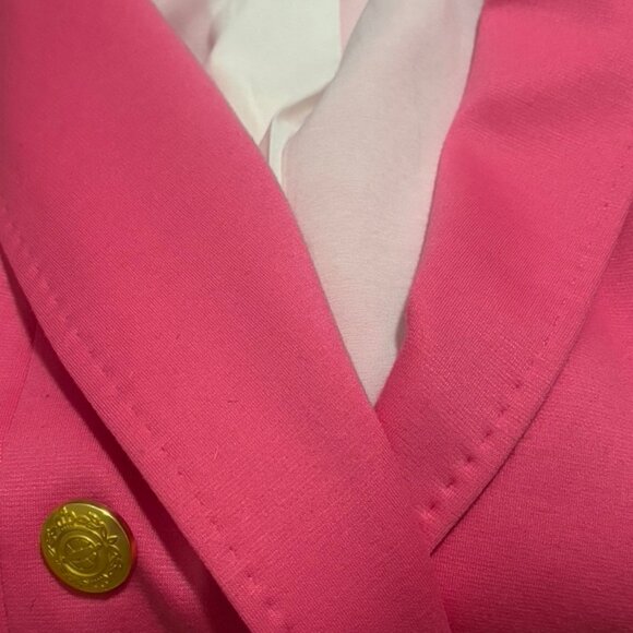 AMAZING! H&M Hot Pink Double Breasted Barbiecore Blazer 4 - Picture 10 of 11